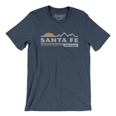 Santa Fe Mountain Sunset Men/Unisex T-Shirt-Heather Navy-Allegiant Goods Co. Vintage Sports Apparel