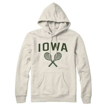 Iowa Tennis Hoodie-Heather Oatmeal-Allegiant Goods Co. Vintage Sports Apparel
