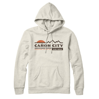 Cañon City Mountain Sunset Hoodie-Heather Oatmeal-Allegiant Goods Co. Vintage Sports Apparel