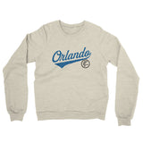 Orlando Vintage Script Midweight French Terry Crewneck Sweatshirt-Heather Oatmeal-Allegiant Goods Co. Vintage Sports Apparel