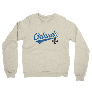 Orlando Vintage Script Midweight French Terry Crewneck Sweatshirt-Heather Oatmeal-Allegiant Goods Co. Vintage Sports Apparel