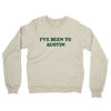 I've Been To Austin Midweight French Terry Crewneck Sweatshirt-Heather Oatmeal-Allegiant Goods Co. Vintage Sports Apparel