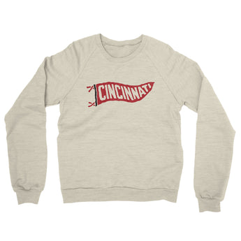 Cincinnati Pennant Midweight French Terry Crewneck Sweatshirt-Allegiant Goods Co. Vintage Sports Apparel