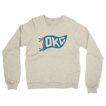 Okc Pennant Midweight French Terry Crewneck Sweatshirt-Allegiant Goods Co. Vintage Sports Apparel