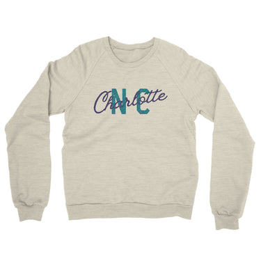 Charlotte Nc Overprinted Midweight French Terry Crewneck Sweatshirt-Allegiant Goods Co. Vintage Sports Apparel