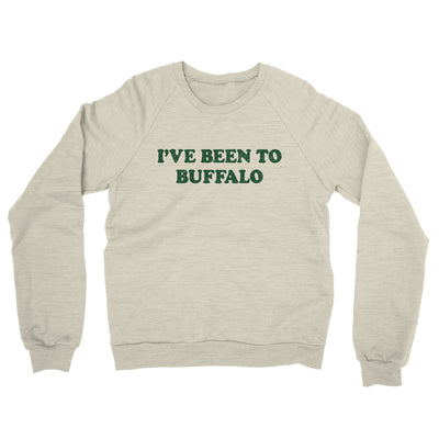 I've Been To Buffalo Midweight French Terry Crewneck Sweatshirt-Heather Oatmeal-Allegiant Goods Co. Vintage Sports Apparel