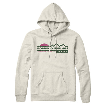 Borrego Springs Mountain Sunset Hoodie-Heather Oatmeal-Allegiant Goods Co. Vintage Sports Apparel