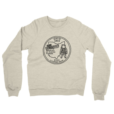 Ohio State Quarter Midweight French Terry Crewneck Sweatshirt-Heather Oatmeal-Allegiant Goods Co. Vintage Sports Apparel