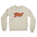 Calgary Pennant Midweight French Terry Crewneck Sweatshirt-Heather Oatmeal-Allegiant Goods Co. Vintage Sports Apparel