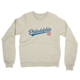 Philadelphia Vintage Script Midweight French Terry Crewneck Sweatshirt-Allegiant Goods Co. Vintage Sports Apparel