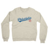 Philadelphia Vintage Script Midweight French Terry Crewneck Sweatshirt-Heather Oatmeal-Allegiant Goods Co. Vintage Sports Apparel