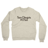 San Diego's Number 1 Fan Midweight French Terry Crewneck Sweatshirt-Allegiant Goods Co. Vintage Sports Apparel