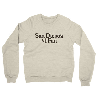 San Diego's Number 1 Fan Midweight French Terry Crewneck Sweatshirt-Allegiant Goods Co. Vintage Sports Apparel