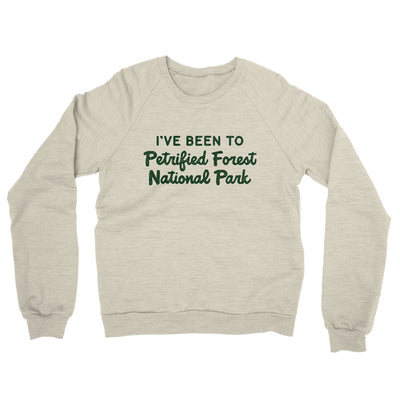 I've Been To Petrified Forest National Park Midweight French Terry Crewneck Sweatshirt-Heather Oatmeal-Allegiant Goods Co. Vintage Sports Apparel