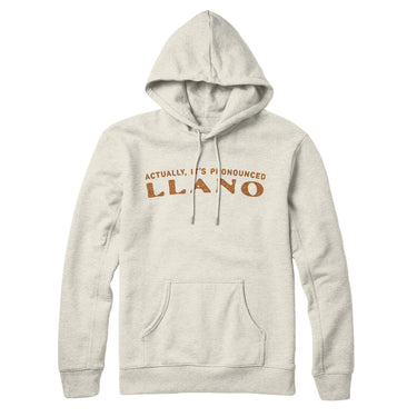 Actually It's Pronounced Llano Hoodie-Heather Oatmeal-Allegiant Goods Co. Vintage Sports Apparel