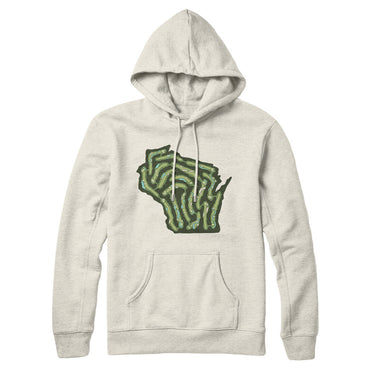 Wisconsin Golf Course Map Hoodie-Heather Oatmeal-Allegiant Goods Co. Vintage Sports Apparel