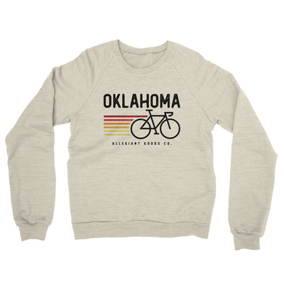 Oklahoma Cycling Midweight French Terry Crewneck Sweatshirt-Heather Oatmeal-Allegiant Goods Co. Vintage Sports Apparel