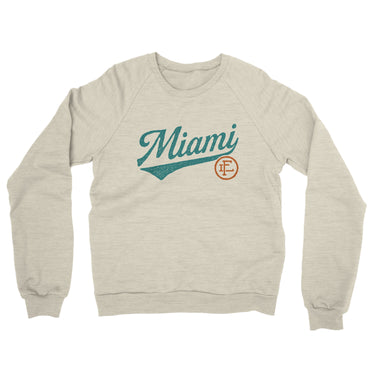 Miami Vintage Script Midweight French Terry Crewneck Sweatshirt-Allegiant Goods Co. Vintage Sports Apparel