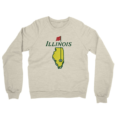 Illinois Golf Midweight French Terry Crewneck Sweatshirt-Heather Oatmeal-Allegiant Goods Co. Vintage Sports Apparel