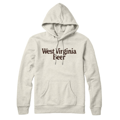 West Virginia Beer Hoodie-Heather Oatmeal-Allegiant Goods Co. Vintage Sports Apparel