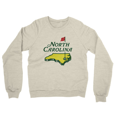 North Carolina Golf Midweight French Terry Crewneck Sweatshirt-Heather Oatmeal-Allegiant Goods Co. Vintage Sports Apparel