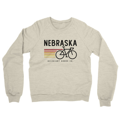 Nebraska Cycling Midweight French Terry Crewneck Sweatshirt-Heather Oatmeal-Allegiant Goods Co. Vintage Sports Apparel