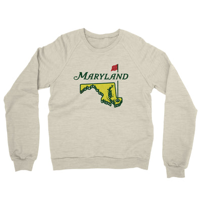 Maryland Golf Midweight French Terry Crewneck Sweatshirt-Heather Oatmeal-Allegiant Goods Co. Vintage Sports Apparel
