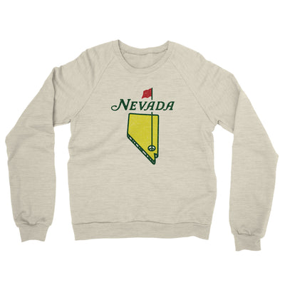 Nevada Golf Midweight French Terry Crewneck Sweatshirt-Heather Oatmeal-Allegiant Goods Co. Vintage Sports Apparel