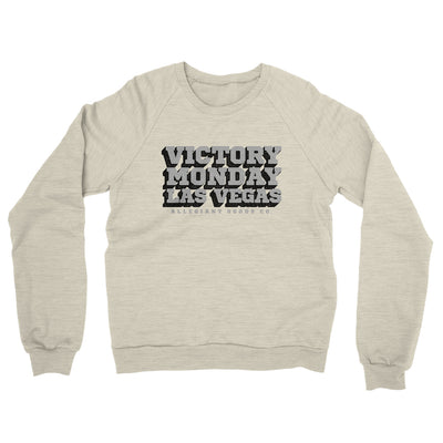 Victory Monday Las Vegas Midweight French Terry Crewneck Sweatshirt-Heather Oatmeal-Allegiant Goods Co. Vintage Sports Apparel