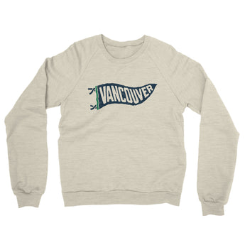 Vancouver Pennant Midweight French Terry Crewneck Sweatshirt-Heather Oatmeal-Allegiant Goods Co. Vintage Sports Apparel