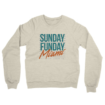 Sunday Funday Miami Midweight French Terry Crewneck Sweatshirt-Allegiant Goods Co. Vintage Sports Apparel