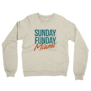 Sunday Funday Miami Midweight French Terry Crewneck Sweatshirt-Allegiant Goods Co. Vintage Sports Apparel