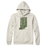Indiana Golf Course Map Hoodie-Heather Oatmeal-Allegiant Goods Co. Vintage Sports Apparel