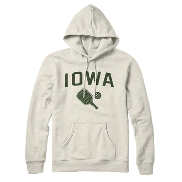 Iowa Pickleball Hoodie-Heather Oatmeal-Allegiant Goods Co. Vintage Sports Apparel