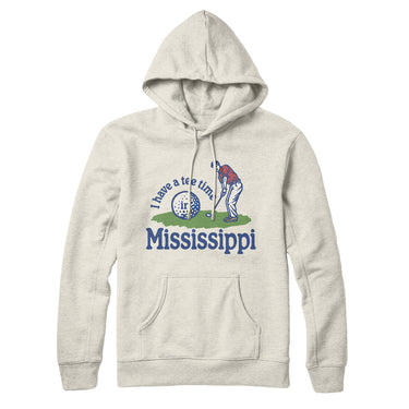 I Have A Tee Time In Mississippi Hoodie-Heather Oatmeal-Allegiant Goods Co. Vintage Sports Apparel