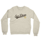 San Diego Vintage Script Midweight French Terry Crewneck Sweatshirt-Allegiant Goods Co. Vintage Sports Apparel