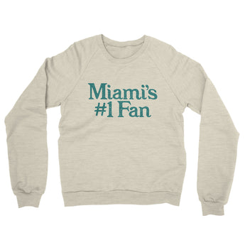 Miami's Number 1 Fan Midweight French Terry Crewneck Sweatshirt-Allegiant Goods Co. Vintage Sports Apparel