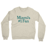 Miami's Number 1 Fan Midweight French Terry Crewneck Sweatshirt-Allegiant Goods Co. Vintage Sports Apparel