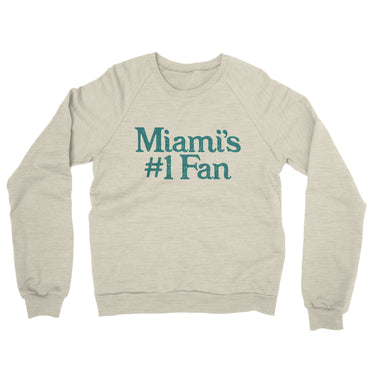 Miami's Number 1 Fan Midweight French Terry Crewneck Sweatshirt-Allegiant Goods Co. Vintage Sports Apparel