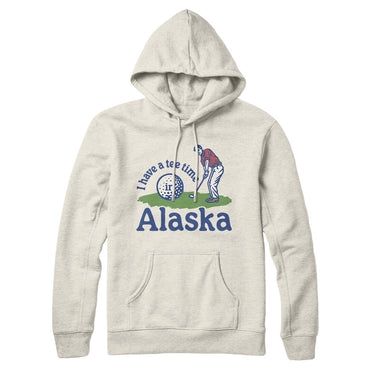 I Have A Tee Time In Alaska Hoodie-Heather Oatmeal-Allegiant Goods Co. Vintage Sports Apparel