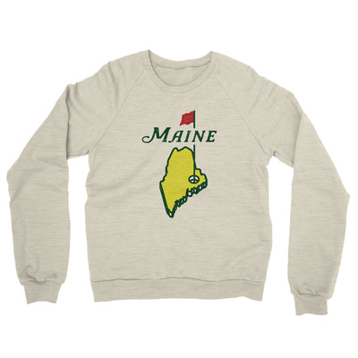 Maine Golf Midweight French Terry Crewneck Sweatshirt-Heather Oatmeal-Allegiant Goods Co. Vintage Sports Apparel