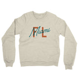 Miami Fl Overprinted Midweight French Terry Crewneck Sweatshirt-Allegiant Goods Co. Vintage Sports Apparel