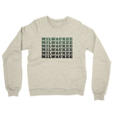 Milwaukee Repeat Midweight French Terry Crewneck Sweatshirt-Heather Oatmeal-Allegiant Goods Co. Vintage Sports Apparel