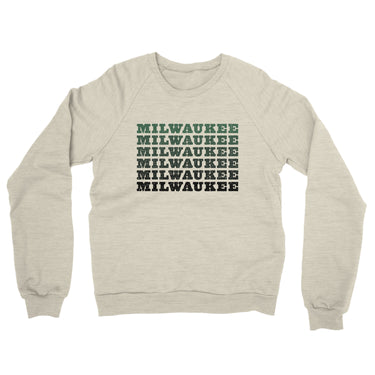 Milwaukee Repeat Midweight French Terry Crewneck Sweatshirt-Heather Oatmeal-Allegiant Goods Co. Vintage Sports Apparel