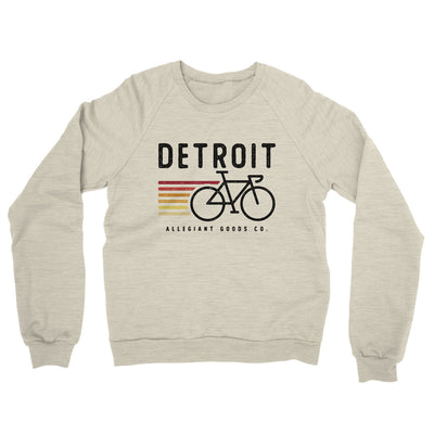 Detroit Cycling Midweight French Terry Crewneck Sweatshirt-Heather Oatmeal-Allegiant Goods Co. Vintage Sports Apparel