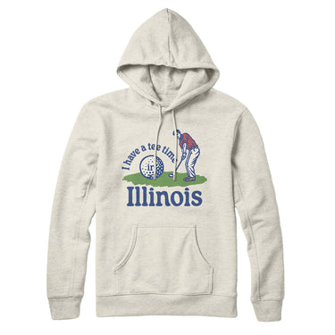 I Have A Tee Time In Illinois Hoodie-Heather Oatmeal-Allegiant Goods Co. Vintage Sports Apparel