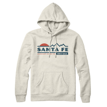 Santa Fe Mountain Sunset Hoodie-Heather Oatmeal-Allegiant Goods Co. Vintage Sports Apparel