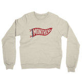Montréal Pennant Midweight French Terry Crewneck Sweatshirt-Heather Oatmeal-Allegiant Goods Co. Vintage Sports Apparel