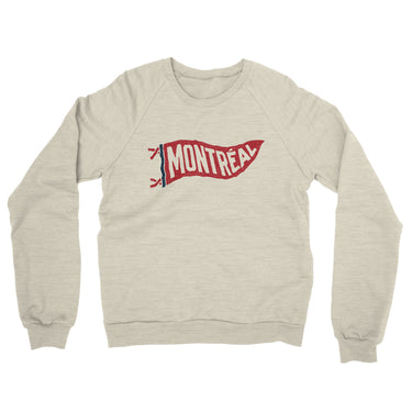 Montréal Pennant Midweight French Terry Crewneck Sweatshirt-Heather Oatmeal-Allegiant Goods Co. Vintage Sports Apparel