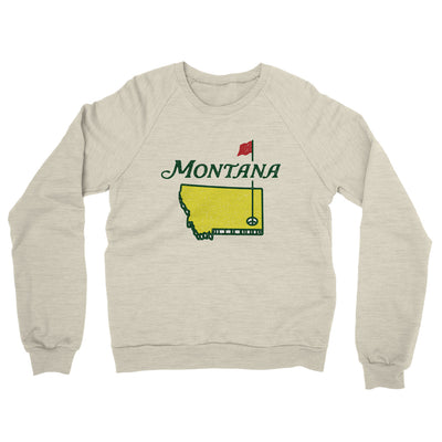 Montana Golf Midweight French Terry Crewneck Sweatshirt-Heather Oatmeal-Allegiant Goods Co. Vintage Sports Apparel